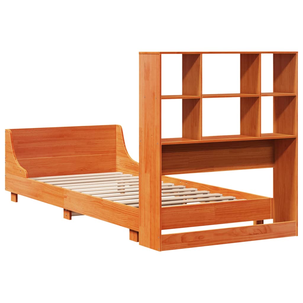 Letto senza Materasso Marrone Cera 75x190 cm in Legno di Pino