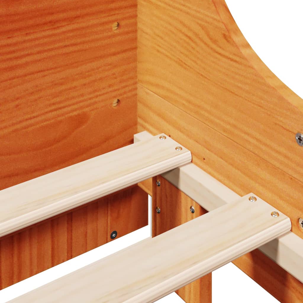 Giroletto senza Materasso Marrone Cera 150x200 cm Legno di Pino | homemem39