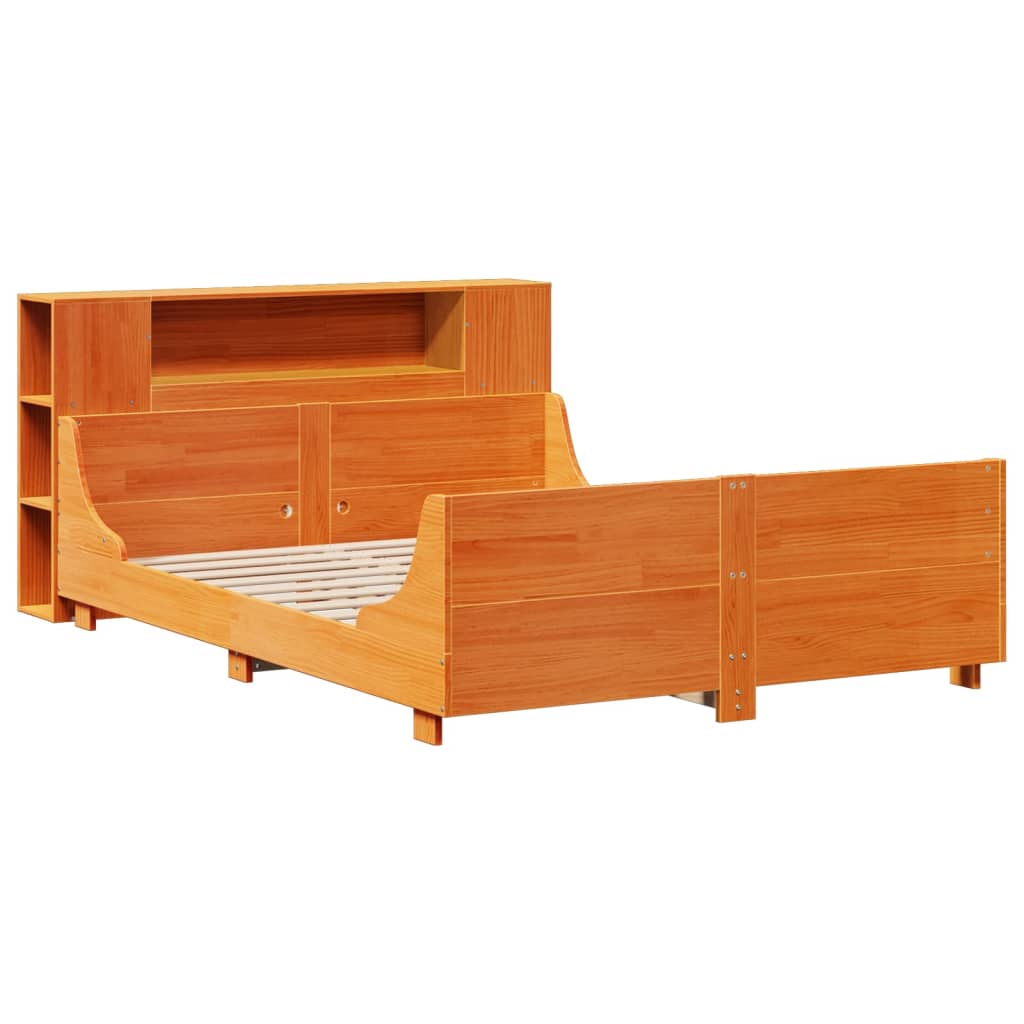 Letto senza Materasso Marrone Cera 135x190 cm in Legno di Pino