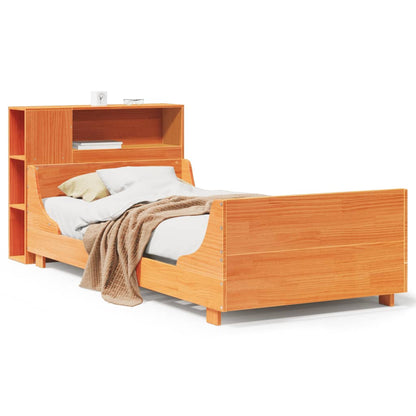 Letto senza Materasso Marrone Cera 90x190 cm in Legno di Pino