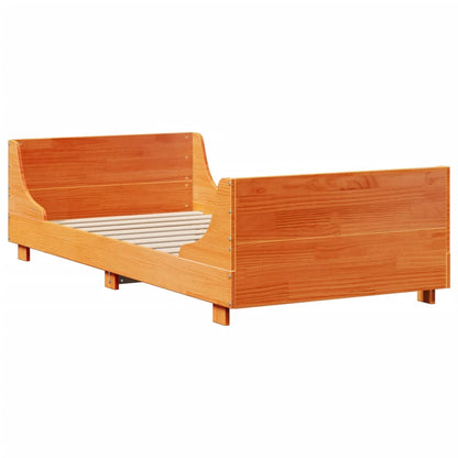 Letto senza Materasso Marrone Cera 90x190 cm in Legno di Pino