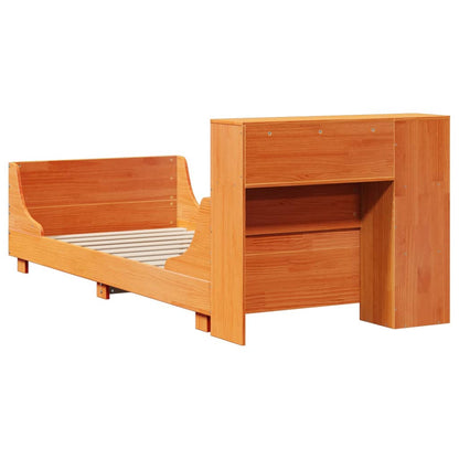 Letto senza Materasso Marrone Cera 90x190 cm in Legno di Pino