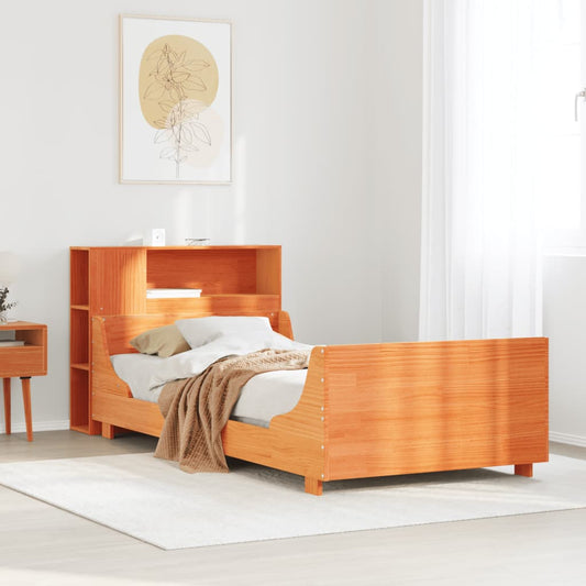 Letto senza Materasso Marrone Cera 90x190 cm in Legno di Pino