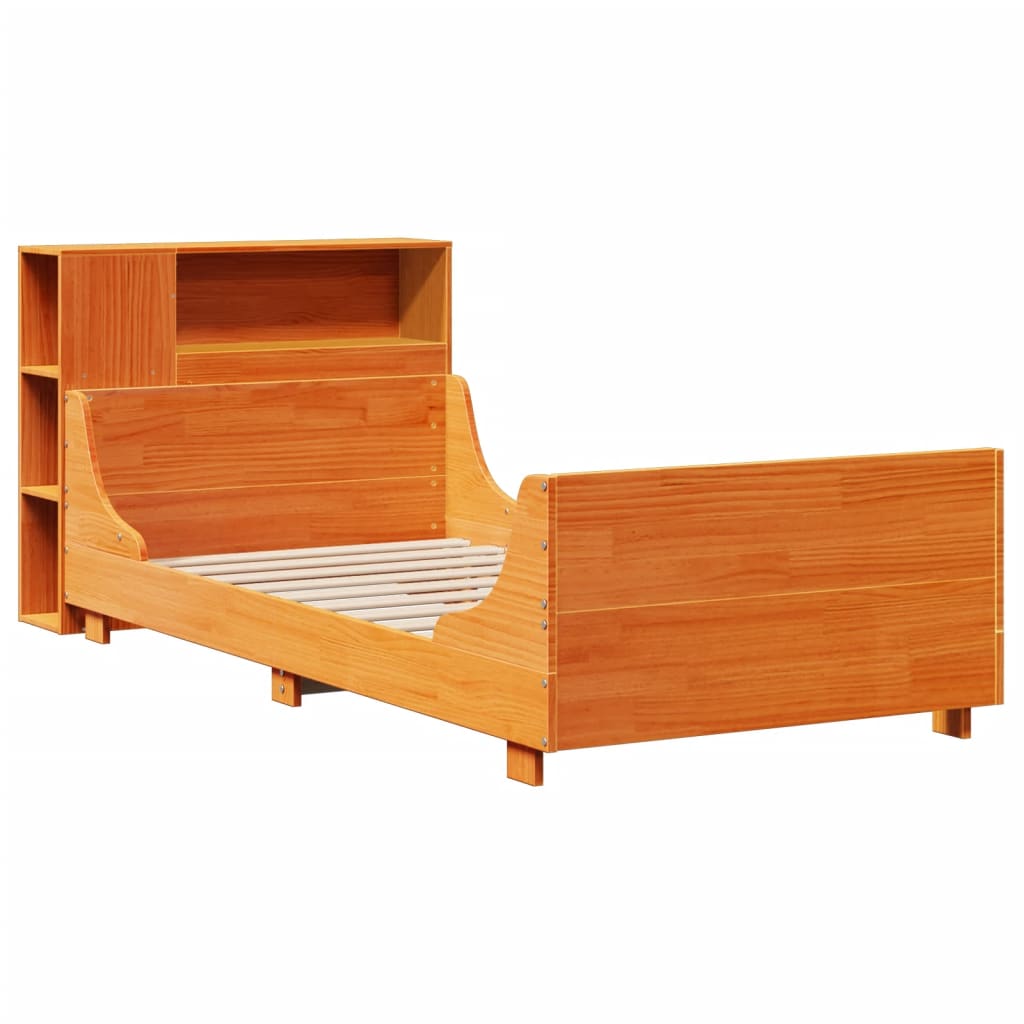 Letto senza Materasso Marrone Cera 75x190 cm in Legno di Pino