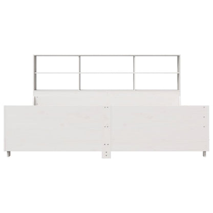 Letto Libreria senza Materasso Bianco 200x200 cm Legno Massello