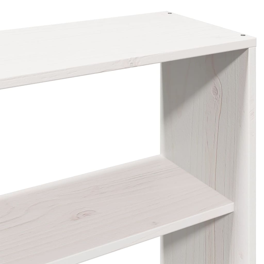 Letto Libreria senza Materasso Bianco 200x200 cm Legno Massello