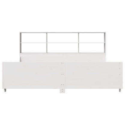 Letto Libreria senza Materasso Bianco 180x200 cm Legno Massello