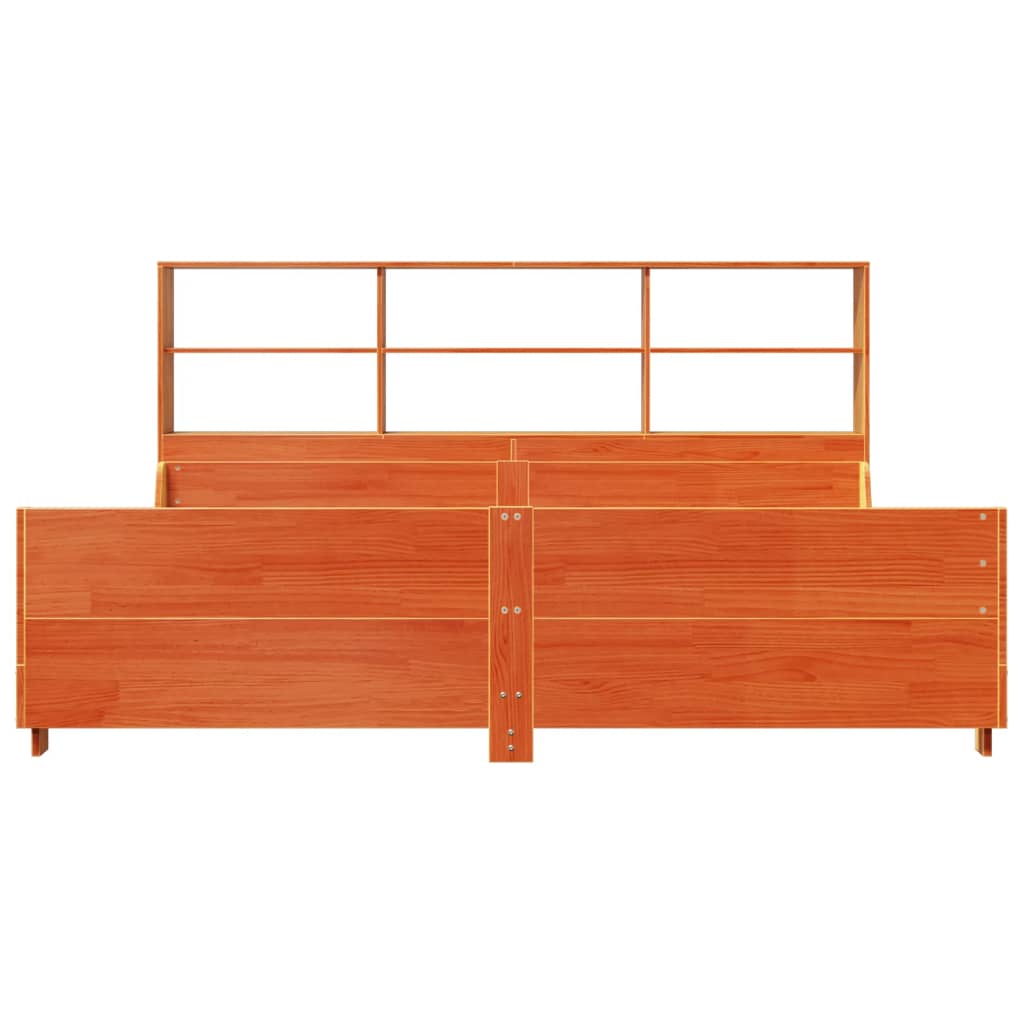 Letto Libreria senza Materasso Marrone Cera 180x200 cm Legno