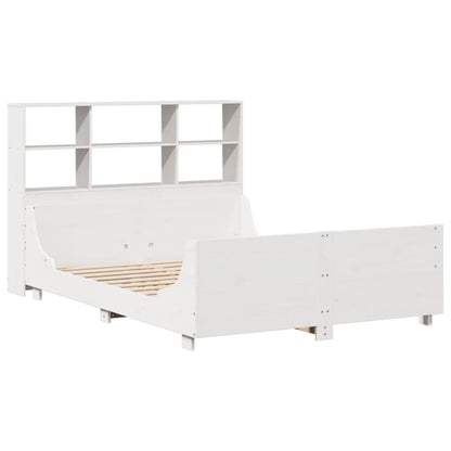 Letto Libreria senza Materasso Bianco 160x200 cm Legno Massello