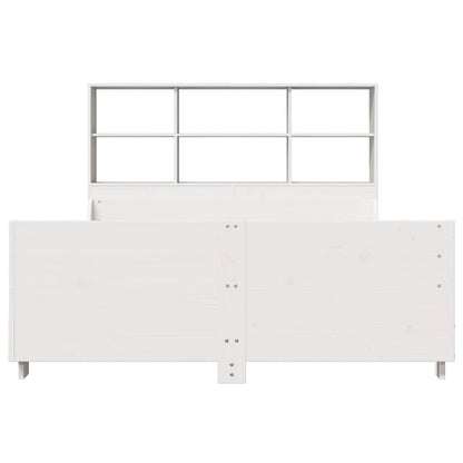 Letto Libreria senza Materasso Bianco 160x200 cm Legno Massello