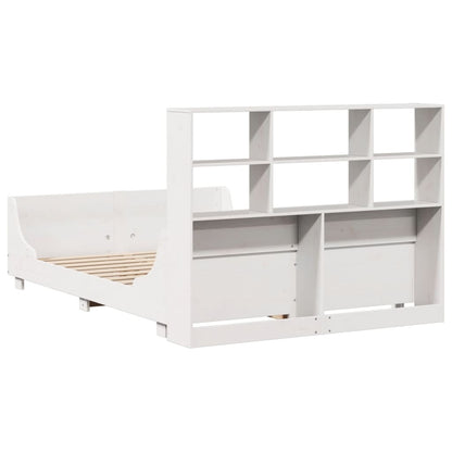 Letto Libreria senza Materasso Bianco 160x200 cm Legno Massello