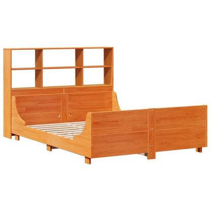 Letto Libreria senza Materasso Marrone Cera 160x200 cm Legno