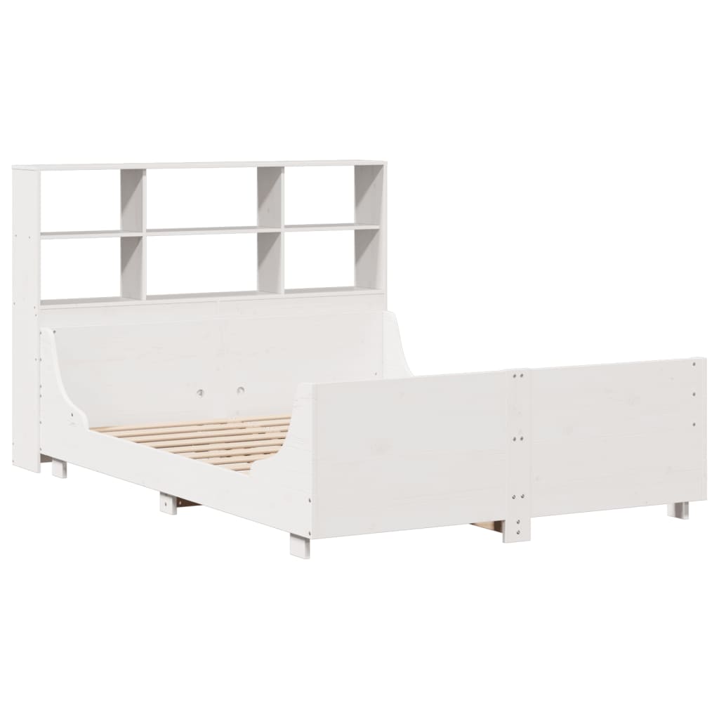 Letto Libreria senza Materasso Bianco 150x200 cm Legno Massello