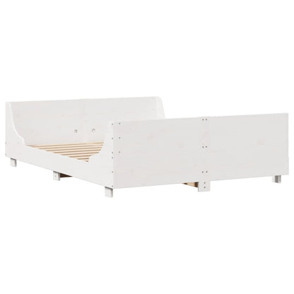 Letto Libreria senza Materasso Bianco 150x200 cm Legno Massello