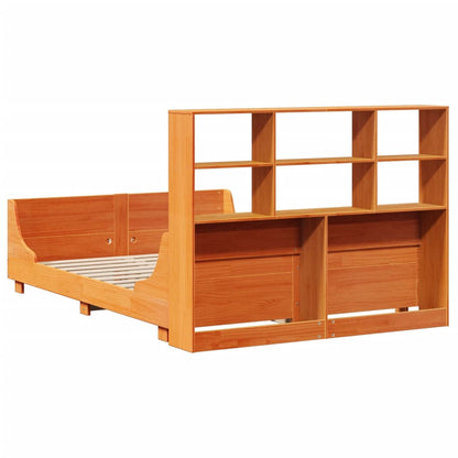 Letto Libreria senza Materasso Marrone Cera 150x200 cm Legno