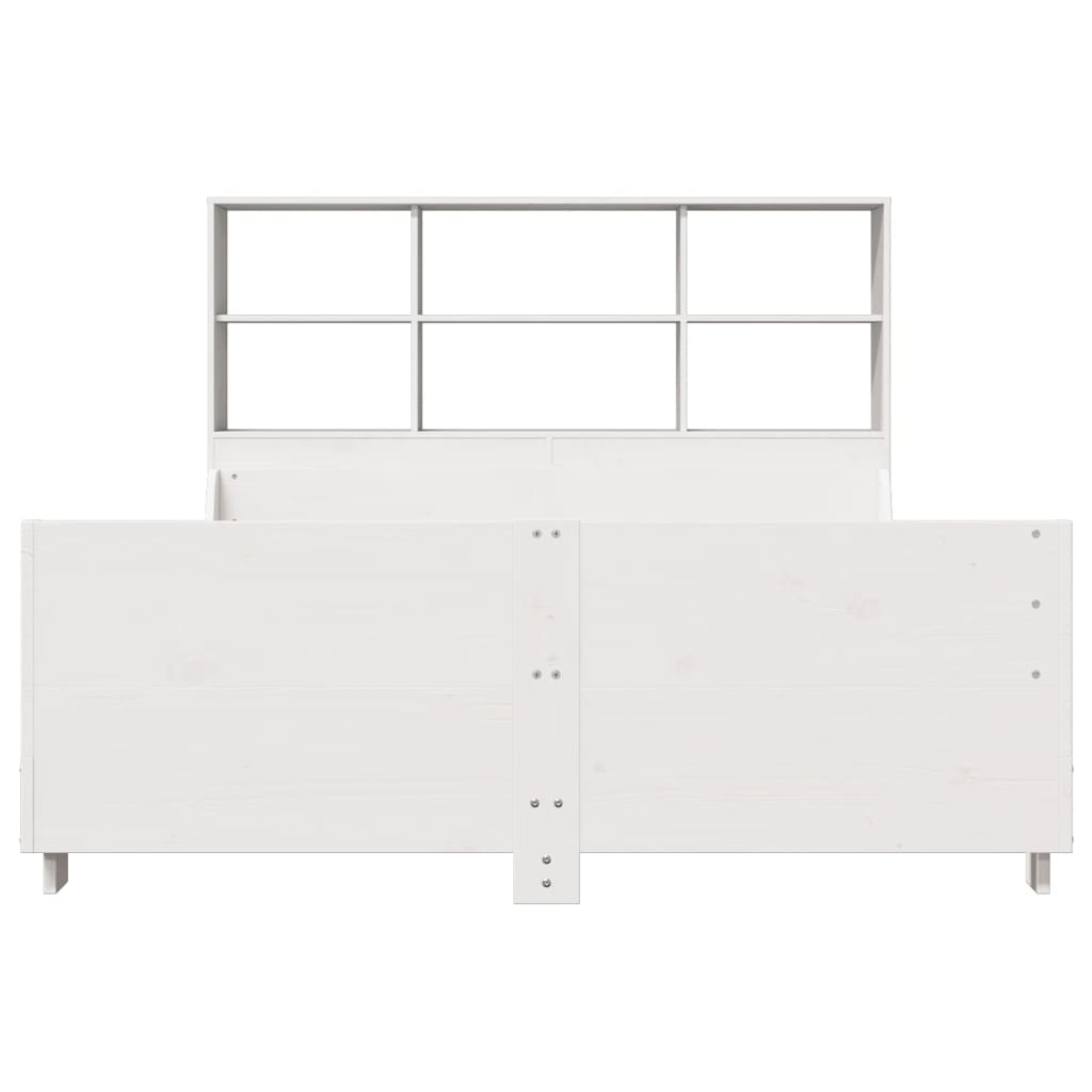 Letto Libreria senza Materasso Bianco 140x200 cm Legno Massello