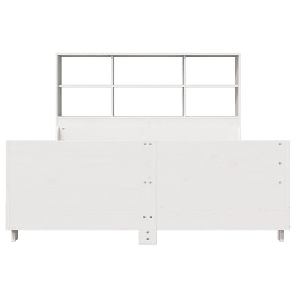 Letto Libreria senza Materasso Bianco 140x200 cm Legno Massello