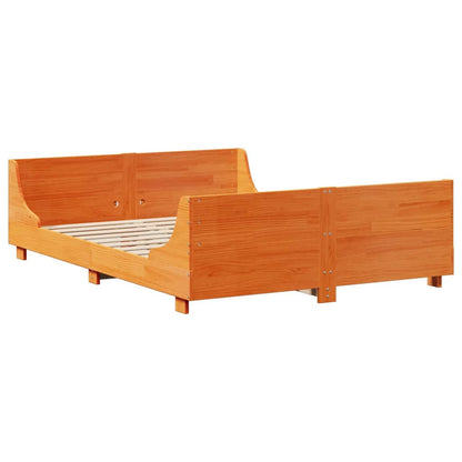 Letto Libreria senza Materasso Marrone Cera 120x200 cm Legno