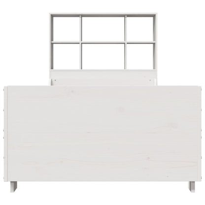 Letto Libreria senza Materasso Bianco 100x200 cm Legno Massello