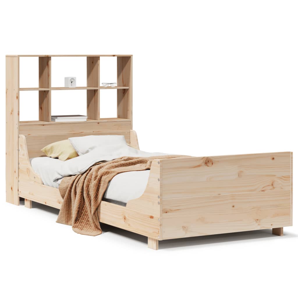 Letto Libreria senza Materasso 90x200 cm Legno Massello - homemem39