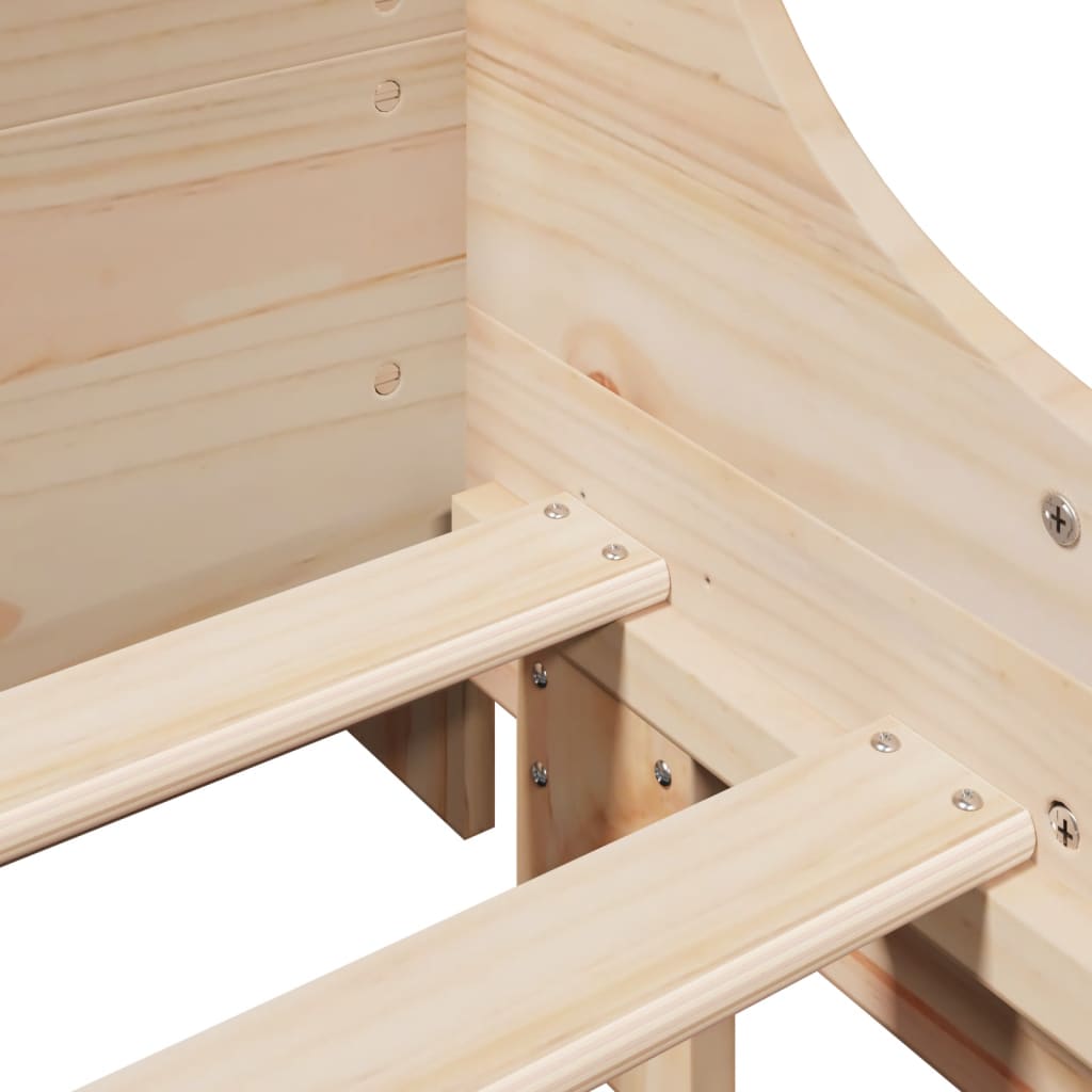 Letto Libreria senza Materasso 90x200 cm Legno Massello - homemem39