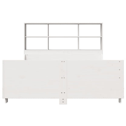 Letto Libreria senza Materasso Bianco 135x190 cm Legno Massello