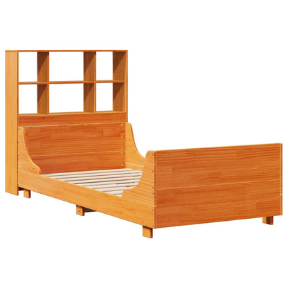 Letto Libreria senza Materasso Marrone Cera 90x190 cm Legno