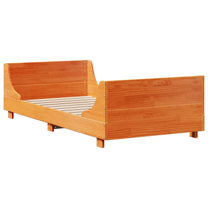 Letto Libreria senza Materasso Marrone Cera 90x190 cm Legno