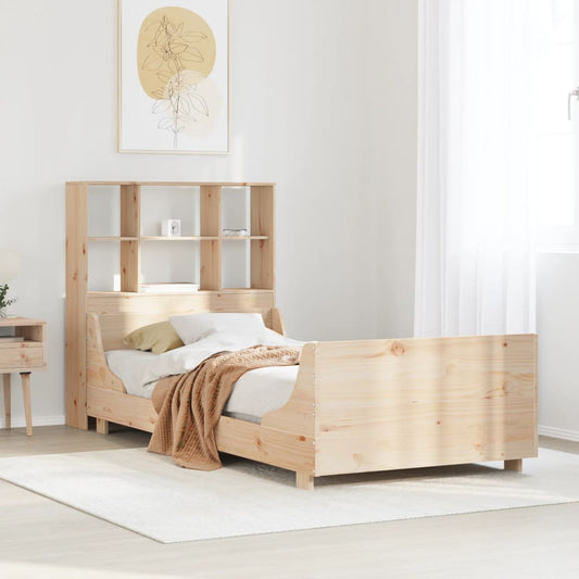 Letto Libreria senza Materasso 75x190 cm in Legno Massello