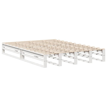 Letto Libreria senza Materasso Bianco 140x200 cm Legno Massello | homemem39
