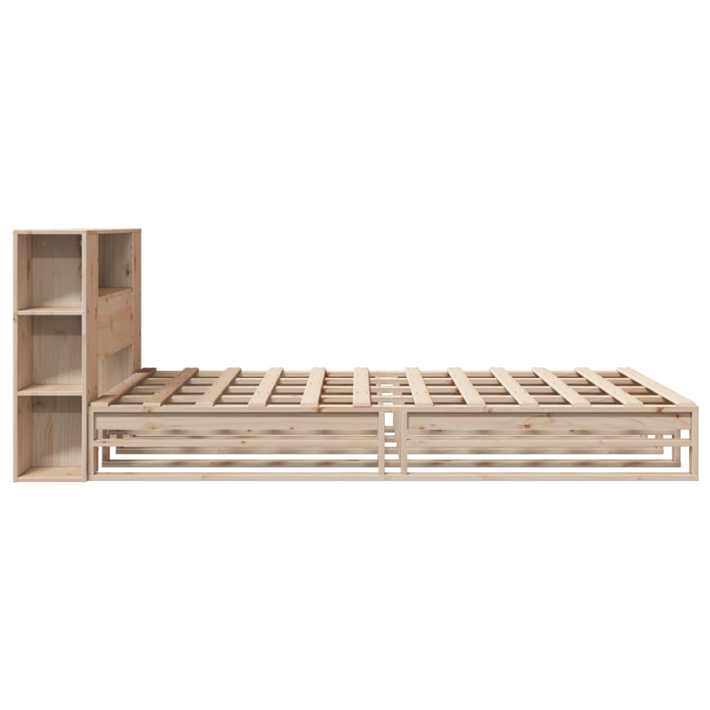Letto Libreria senza Materasso 150x200 cm in Legno Massello - homemem39