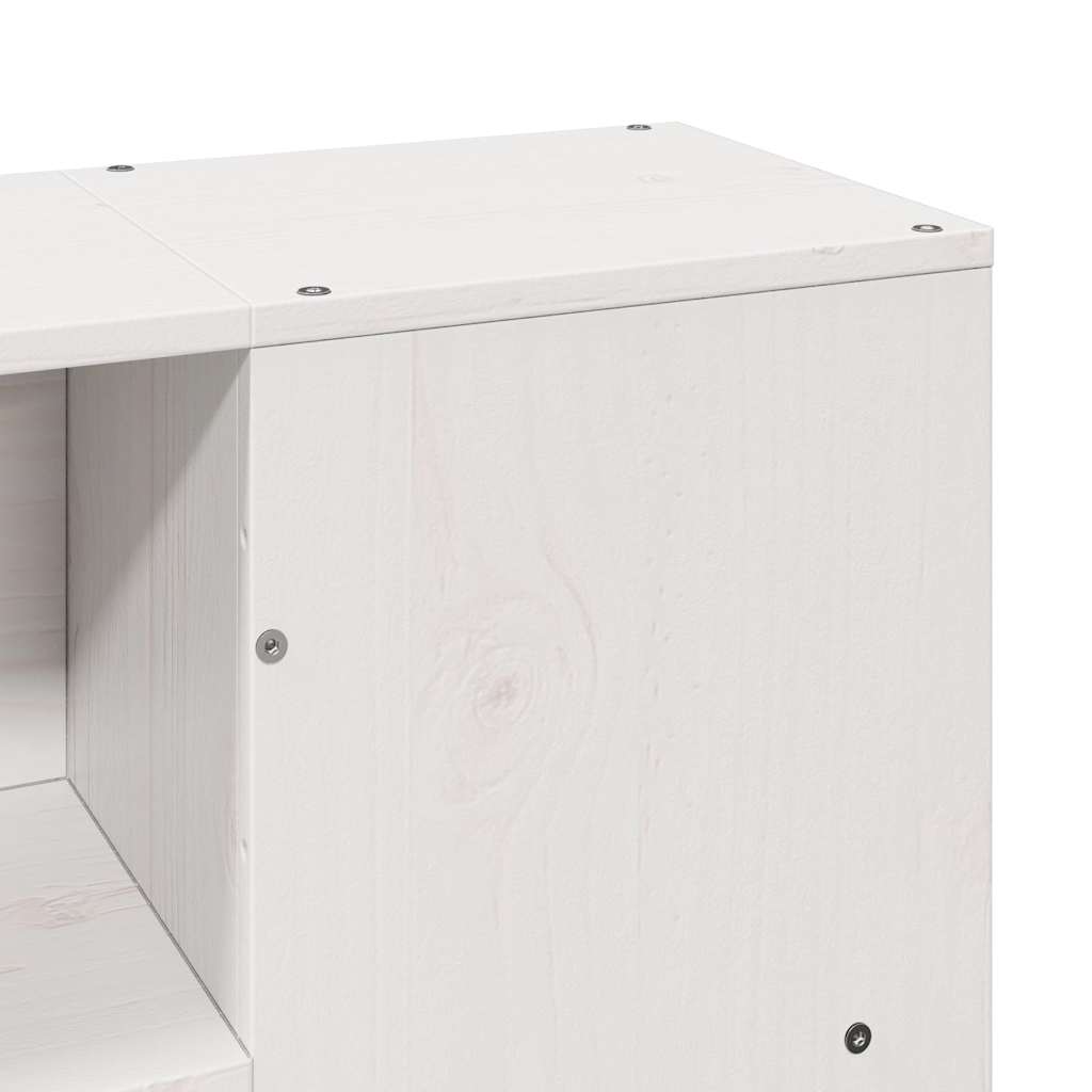 Letto Libreria senza Materasso Bianco 150x200 cm Legno Massello | homemem39