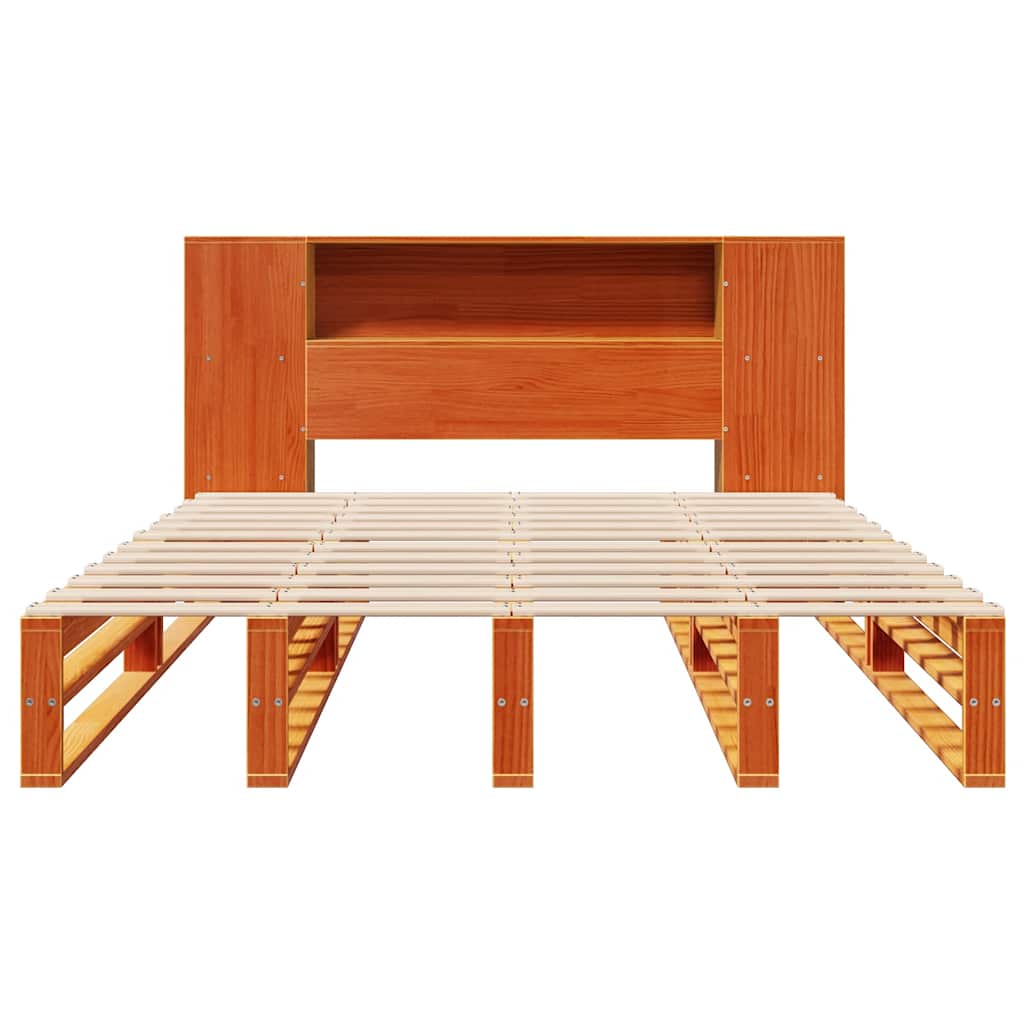 Letto Libreria senza Materasso Marrone Cera 150x200 cm Legno