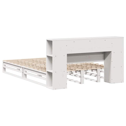 Letto Libreria senza Materasso Bianco 160x200 cm Legno Massello | homemem39