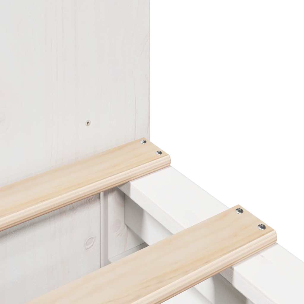 Letto Libreria senza Materasso Bianco 160x200 cm Legno Massello | homemem39