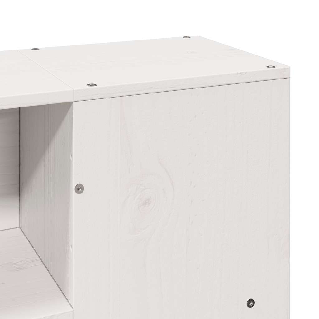 Letto Libreria senza Materasso Bianco 160x200 cm Legno Massello | homemem39