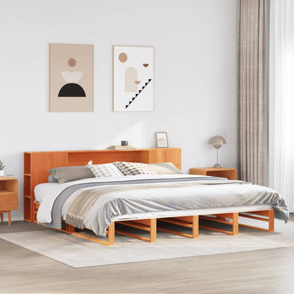 Letto Libreria senza Materasso Marrone Cera 180x200 cm Legno - homemem39