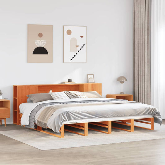 Letto Libreria senza Materasso Marrone Cera 180x200 cm Legno - homemem39