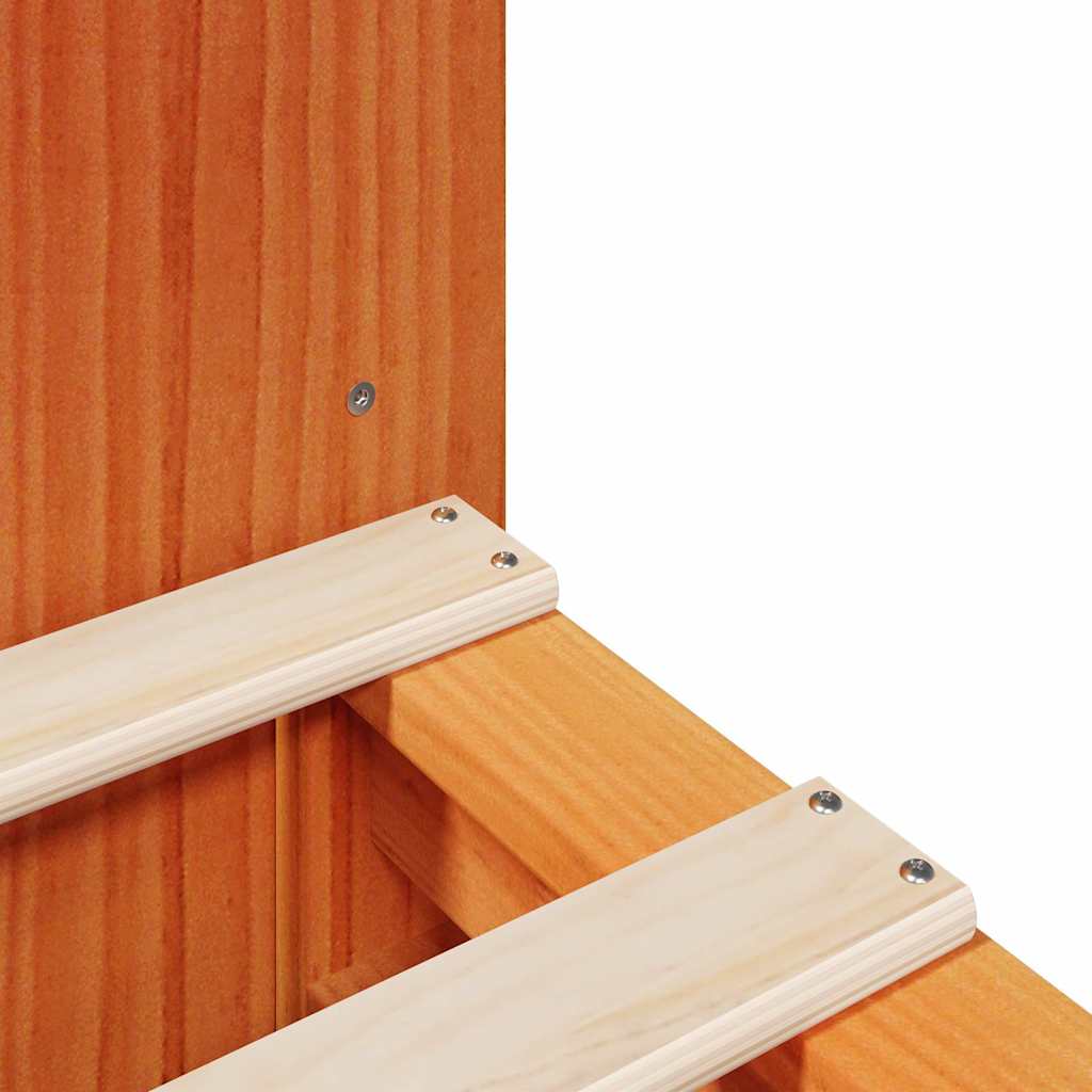 Letto Libreria senza Materasso Marrone Cera 200x200 cm Legno - homemem39