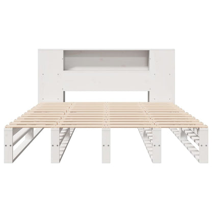 Letto Libreria senza Materasso Bianco 120x190 cm Legno Massello - homemem39