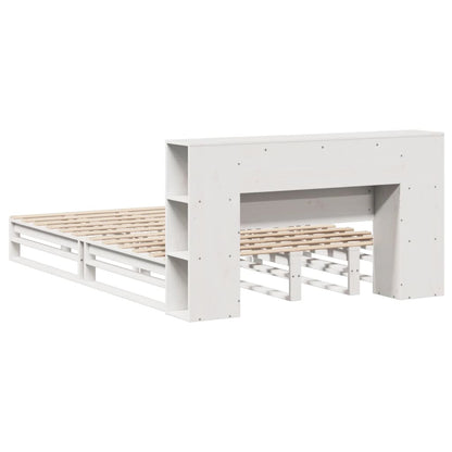 Letto Libreria senza Materasso Bianco 120x190 cm Legno Massello - homemem39