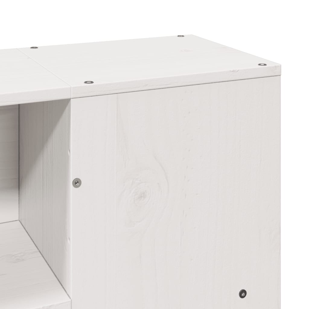 Letto Libreria senza Materasso Bianco 120x190 cm Legno Massello - homemem39