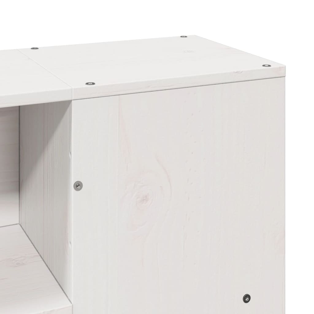 Letto Libreria senza Materasso Bianco 135x190 cm Legno Massello - homemem39