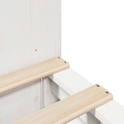Letto Libreria senza Materasso Bianco 140x190 cm Legno Massello | homemem39
