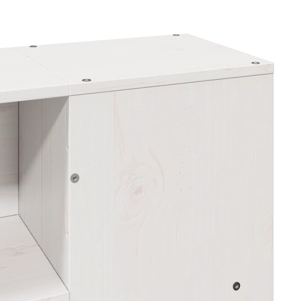 Letto Libreria senza Materasso Bianco 140x190 cm Legno Massello | homemem39