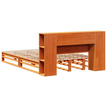 Letto Libreria senza Materasso Marrone Cera 140x190 cm Legno | homemem39