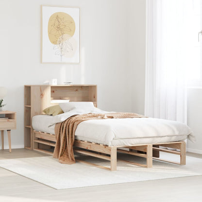 Letto Libreria senza Materasso 100x200 cm in Legno Massello - homemem39