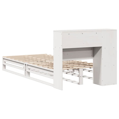 Letto Libreria senza Materasso Bianco 100x200 cm Legno Massello - homemem39
