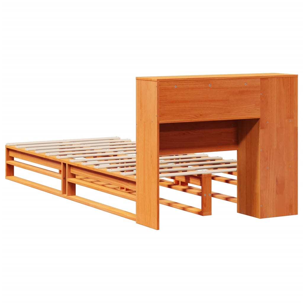 Letto Libreria senza Materasso Marrone Cera 100x200 cm Legno