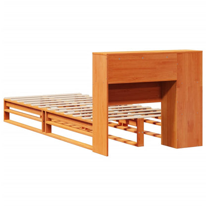 Letto Libreria senza Materasso Marrone Cera 100x200 cm Legno